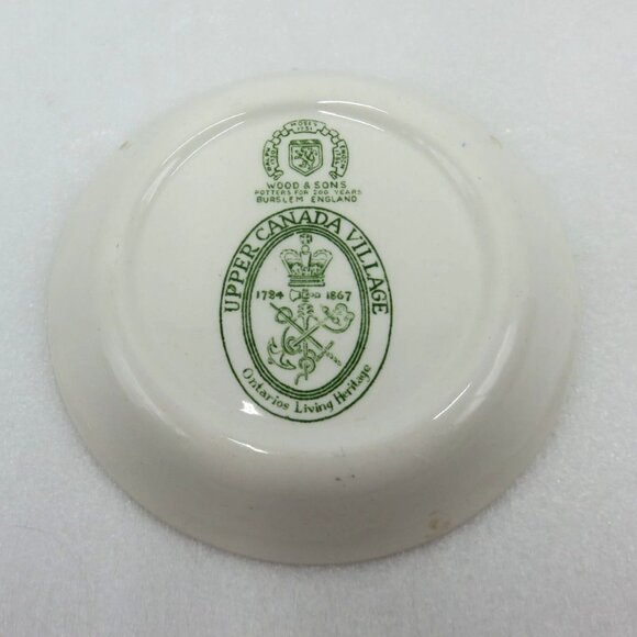 WOOD & SONS Upper Canada Village Green White Dish Farming Scene England - Picture 7 of 10